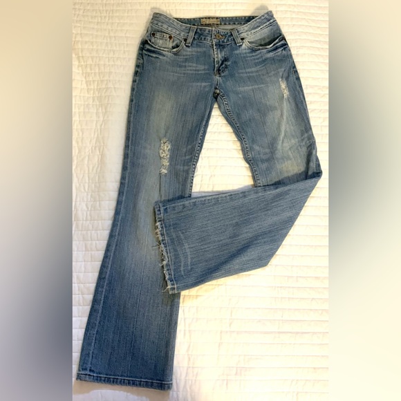 BKE Star 18 Distressed Stretch Flare Jeans - Picture 1 of 10